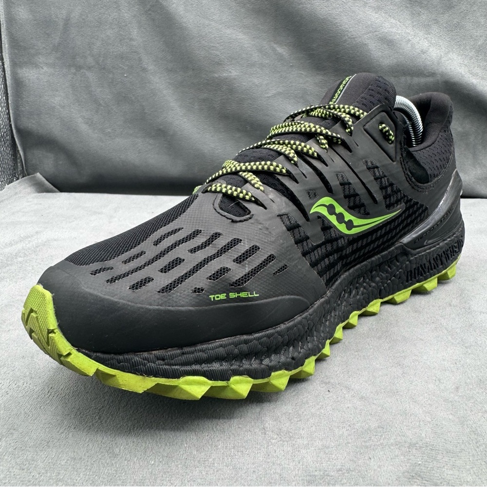 Saucony Xodus ISO 3 Trail Running Shoes Black/Slime Men’s Size 10.5 - Picture 4 of 14